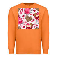 Carrot valentines day milkshake seamless pattern Premium Sweatshirt - BundleAndBundleShop
