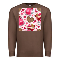 Chestnut valentines day milkshake seamless pattern Premium Sweatshirt - BundleAndBundleShop