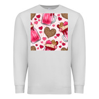 Dove Grey valentines day milkshake seamless pattern Premium Sweatshirt - BundleAndBundleShop