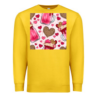 Lemon valentines day milkshake seamless pattern Premium Sweatshirt - BundleAndBundleShop