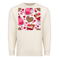 Sandshell valentines day milkshake seamless pattern Premium Sweatshirt - BundleAndBundleShop