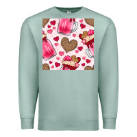 Seafoam valentines day milkshake seamless pattern Premium Sweatshirt - BundleAndBundleShop