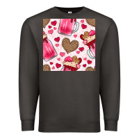 Smoke valentines day milkshake seamless pattern Premium Sweatshirt - BundleAndBundleShop