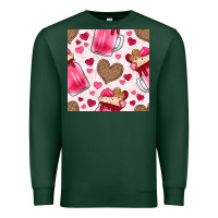 Valentines Day Milkshake Seamless Pattern Premium Sweatshirt | Teevron