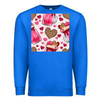 True Royal valentines day milkshake seamless pattern Premium Sweatshirt - BundleAndBundleShop