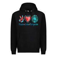 Black Peace Love Turquoise Premium Hoodie - Jasminsmagicworld