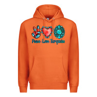 Carrot Peace Love Turquoise Premium Hoodie - Jasminsmagicworld