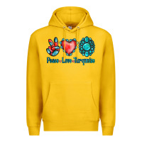 Lemon Peace Love Turquoise Premium Hoodie - Jasminsmagicworld
