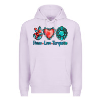 Lilac Peace Love Turquoise Premium Hoodie - Jasminsmagicworld
