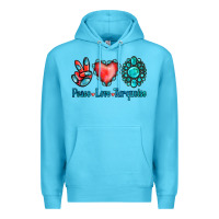 Ocean Blue Peace Love Turquoise Premium Hoodie - Jasminsmagicworld