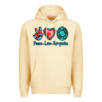 Pina Colada Peace Love Turquoise Premium Hoodie - Jasminsmagicworld