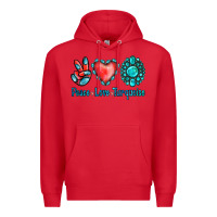Red Peace Love Turquoise Premium Hoodie - Jasminsmagicworld