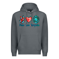 Rock Peace Love Turquoise Premium Hoodie - Jasminsmagicworld