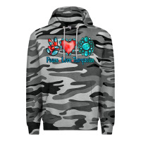 Slate Camo Peace Love Turquoise Premium Hoodie - Jasminsmagicworld