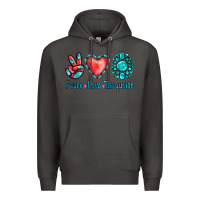 Smoke Peace Love Turquoise Premium Hoodie - Jasminsmagicworld