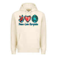 Tofu Peace Love Turquoise Premium Hoodie - Jasminsmagicworld