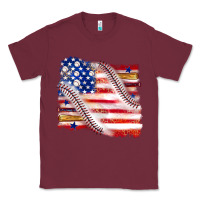 Burgundy baseball american flag Classic Tee - texasbilliewilder
