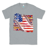 Heather Grey baseball american flag Classic Tee - texasbilliewilder