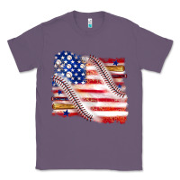 Lavender baseball american flag Classic Tee - texasbilliewilder