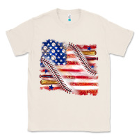 Natural baseball american flag Classic Tee - texasbilliewilder