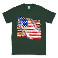 Sports Green baseball american flag Classic Tee - texasbilliewilder