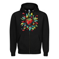 Black berry sunflower Zipper Hoodie - texasbilliewilder