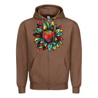 Chestnut berry sunflower Zipper Hoodie - texasbilliewilder