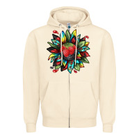 Sandshell berry sunflower Zipper Hoodie - texasbilliewilder