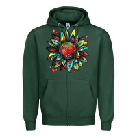 Sports Green berry sunflower Zipper Hoodie - texasbilliewilder