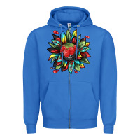 True Royal berry sunflower Zipper Hoodie - texasbilliewilder