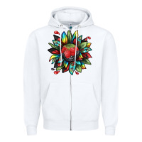 White berry sunflower Zipper Hoodie - texasbilliewilder