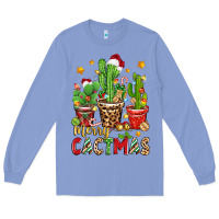 Colony Blue christmas cactus merry cactmas Long Sleeve Tee - Zillion Design Studio