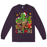 Plum christmas cactus merry cactmas Long Sleeve Tee - Zillion Design Studio