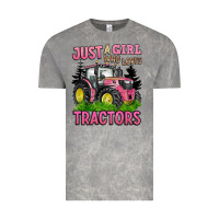 Cloud Rock just a girl who loves tractors Vintage Tee - BarkalooDesign