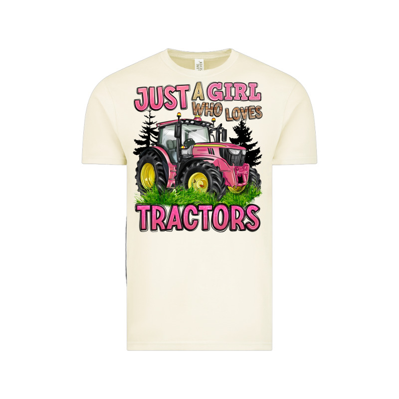 Just A Girl Who Loves Tractors Vintage Tee by BarkalooDesign | Teevron