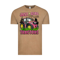 Vintage Coffee just a girl who loves tractors Vintage Tee - BarkalooDesign