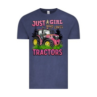 Vintage Denim just a girl who loves tractors Vintage Tee - BarkalooDesign