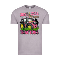 Vintage Zinc just a girl who loves tractors Vintage Tee - BarkalooDesign