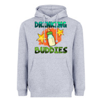 Heather Grey drinking buddies with baby bottle Heavyweight Hoodie - HRA Design Shop