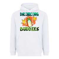 White drinking buddies with baby bottle Heavyweight Hoodie - HRA Design Shop
