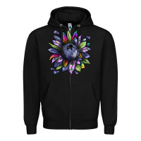 Black blueberry sunflower Zipper Hoodie - texasbilliewilder