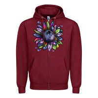 Burgundy blueberry sunflower Zipper Hoodie - texasbilliewilder
