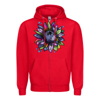 Red blueberry sunflower Zipper Hoodie - texasbilliewilder