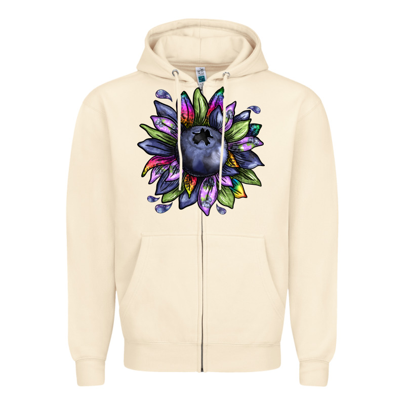 Blueberry Sunflower Zipper Hoodie by texasbilliewilder | Teevron