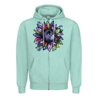 Seafoam blueberry sunflower Zipper Hoodie - texasbilliewilder