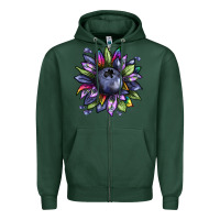 Sports Green blueberry sunflower Zipper Hoodie - texasbilliewilder