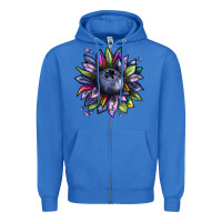 True Royal blueberry sunflower Zipper Hoodie - texasbilliewilder