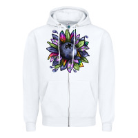White blueberry sunflower Zipper Hoodie - texasbilliewilder