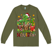 Army Green christmas cactus feliz navidad Long Sleeve Tee - Zillion Design Studio