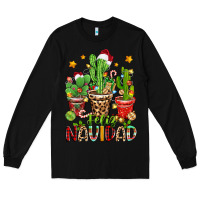 Black christmas cactus feliz navidad Long Sleeve Tee - Zillion Design Studio